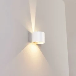 Applique Murale D'Exterieur Tamarin Led Blanc, 2 Lumieres