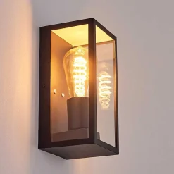 Applique Murale D'Exterieur Hakkas Noir, 1 Lumiere