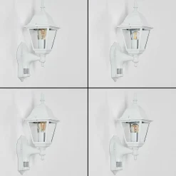 Applique Murale D'Exterieur Naofe Blanc, 1 Lumiere, Detecteur De Mouvement