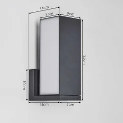 Applique Murale D'Exterieur Swanek Led Anthracite, 1 Lumiere