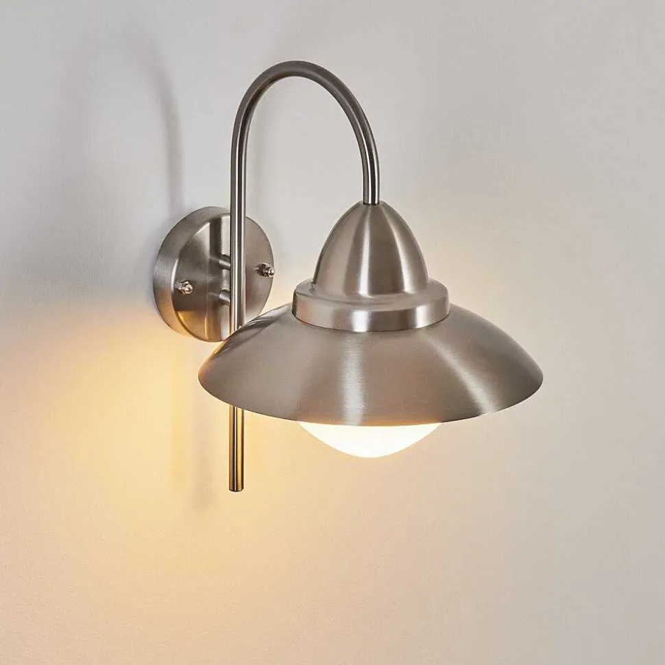 Applique Murale D'Exterieur Gielas Led Nickel Mat, 1 Lumiere