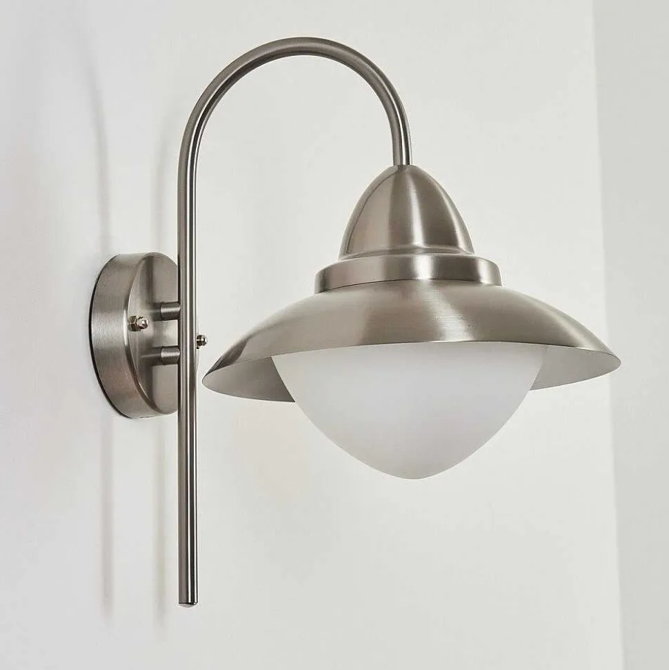 Applique Murale D'Exterieur Gielas Led Nickel Mat, 1 Lumiere