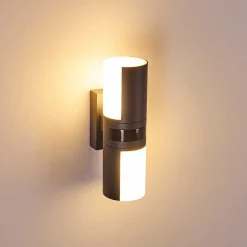 Applique Murale D'Exterieur Baulund Led Anthracite, 1 Lumiere, Detecteur De Mouvement