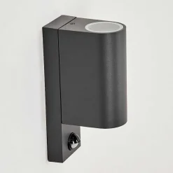 Applique Murale D'Exterieur Kingstown Anthracite, Transparent, 2 Lumieres, Detecteur De Mouvement