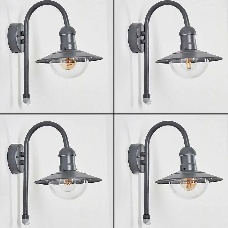 Applique Murale D'Exterieur Elima Anthracite, 1 Lumiere, Detecteur De Mouvement
