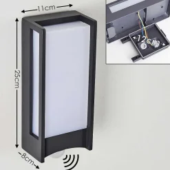 Applique Murale D'Exterieur Skove Led Anthracite, 1 Lumiere, Detecteur De Mouvement