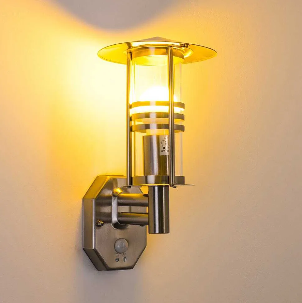 Applique Murale Forli Acier Inoxydable, 1 Lumiere, Detecteur De Mouvement