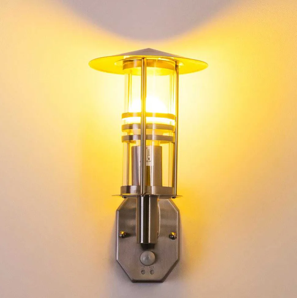 Applique Murale Forli Acier Inoxydable, 1 Lumiere, Detecteur De Mouvement