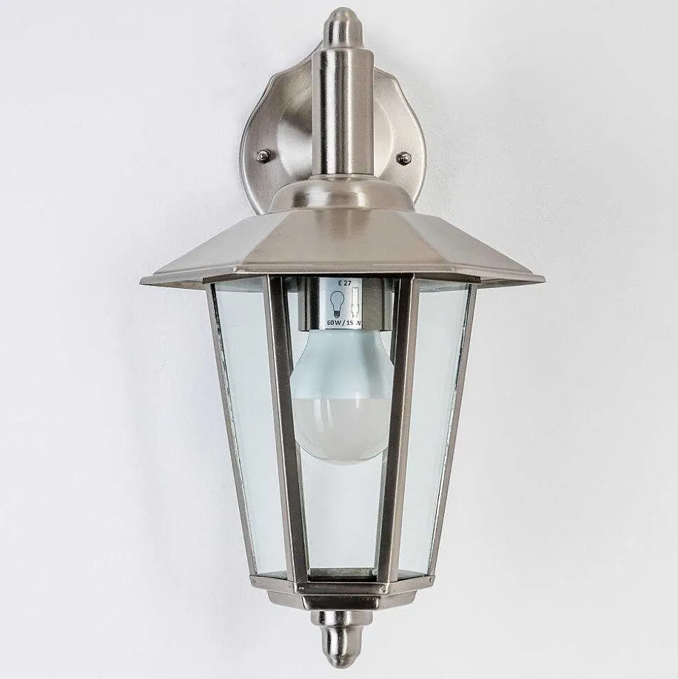 Applique Murale Moskau Down Acier Inoxydable, Transparent, 1 Lumiere