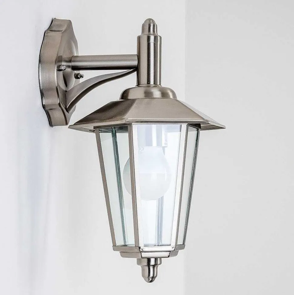 Applique Murale Moskau Down Acier Inoxydable, Transparent, 1 Lumiere