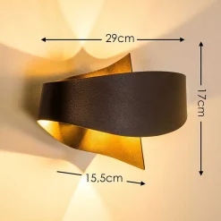 Applique Murale Padua Led Brun, 2 Lumieres