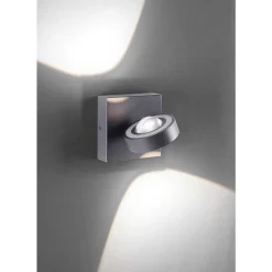 Applique Murale Paul Neuhaus Q-Mia Led Anthracite, 2 Lumieres, Telecommandes