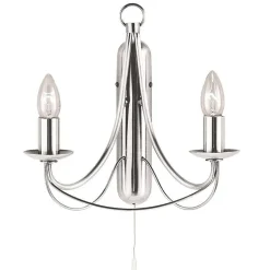 Applique Murale Searchlight Maypole Argente, 2 Lumieres