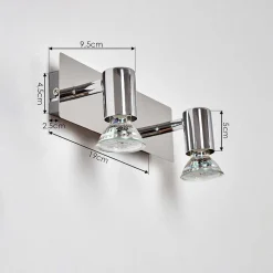 Applique Murale Sibarco Led Chrome, 2 Lumieres