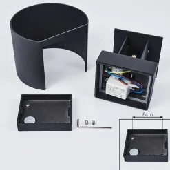 Applique Murale Strandaa Led Noir, 2 Lumieres