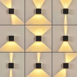 Applique Murale Strandaa Led Noir, 2 Lumieres