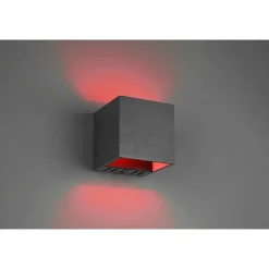 Applique Murale Trio Figo Led Noir, 1 Lumiere, Telecommandes, Changeur De Couleurs