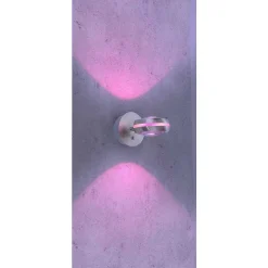 Applique Murale Trio Leuchten Vista Led Nickel Mat, 2 Lumieres, Telecommandes, Changeur De Couleurs