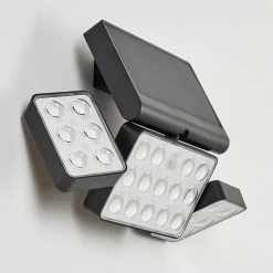 Applique Solaire Estampes Led Anthracite, 1 Lumiere, Detecteur De Mouvement