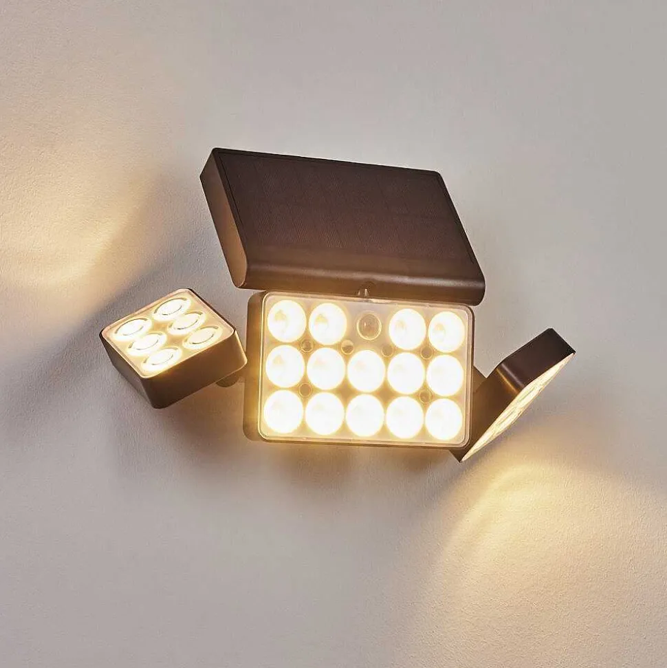 Applique Solaire Estampes Led Anthracite, 1 Lumiere, Detecteur De Mouvement