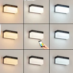 Applique Solaire Malalhue Led Noir, 1 Lumiere, Detecteur De Mouvement