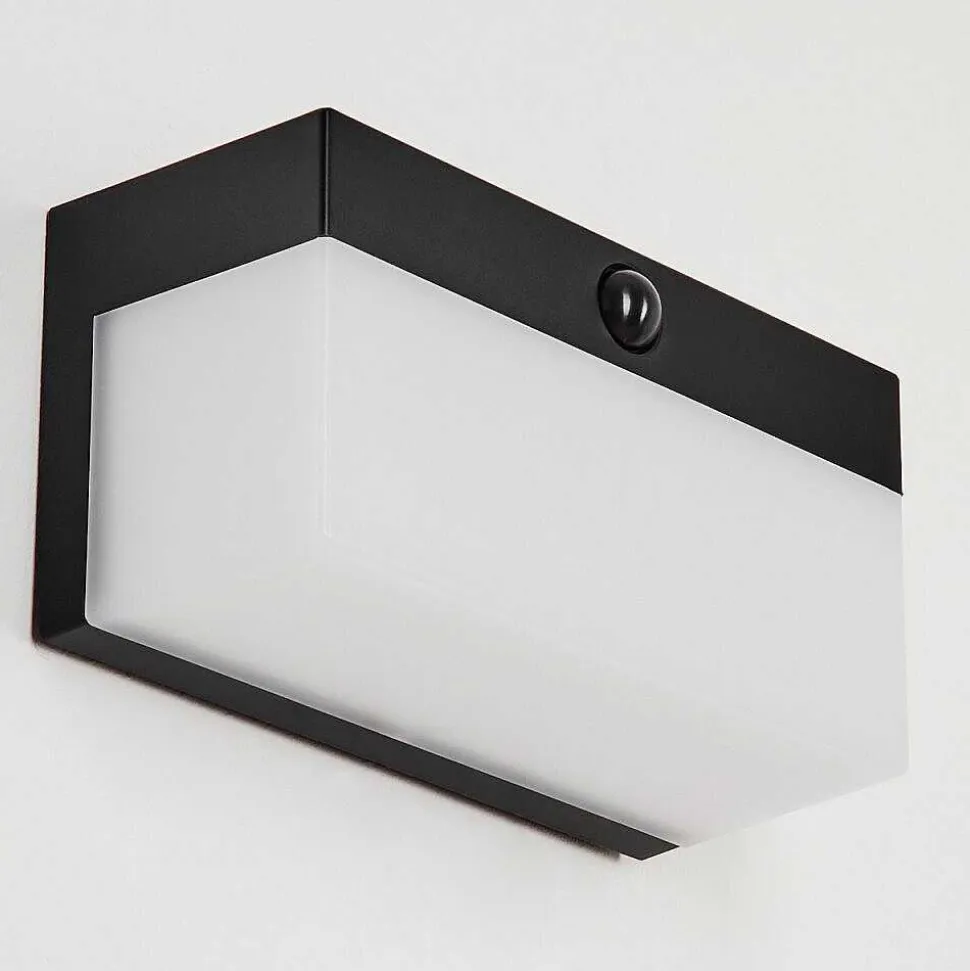 Applique Solaire Malalhue Led Noir, 1 Lumiere, Detecteur De Mouvement