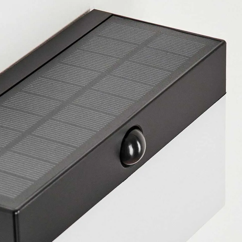 Applique Solaire Malalhue Led Noir, 1 Lumiere, Detecteur De Mouvement