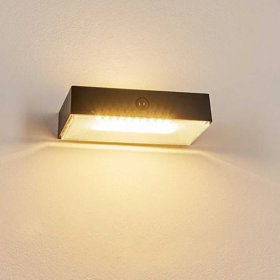 Applique Solaire Seilhac Led Noir, 1 Lumiere, Detecteur De Mouvement