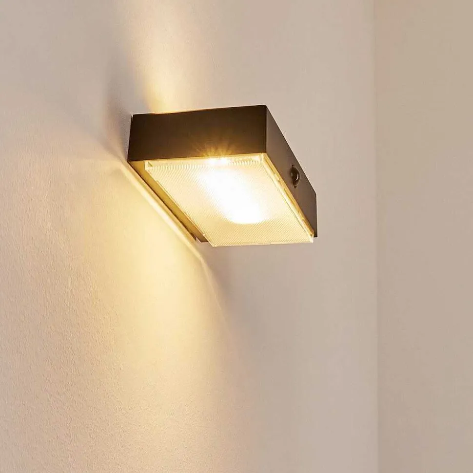 Applique Solaire Seilhac Led Noir, 1 Lumiere, Detecteur De Mouvement