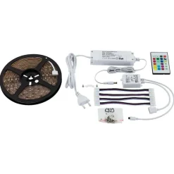 Bande Lumineuse Led Stripes-Flex Eglo Transparent, 1 Lumiere, Telecommandes, Changeur De Couleurs