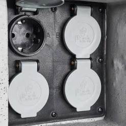 Bloc De Prises Électriques D'Exterieur Tinu Noir, Pierre