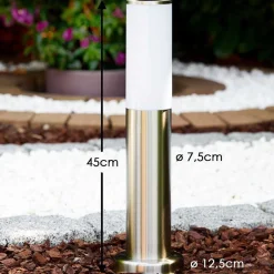 Borne D'Éclairage Caserta Acier Inoxydable, 1 Lumiere