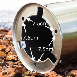 Borne D'Éclairage Dakar Acier Inoxydable, 1 Lumiere, Detecteur De Mouvement