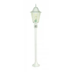 Borne D'Éclairage Lutec Bristol Blanc, 1 Lumiere, Detecteur De Mouvement
