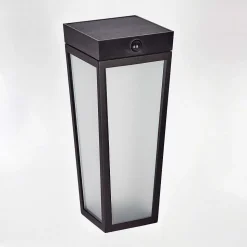 Borne Lumineuse Begg Led Noir, 1 Lumiere, Detecteur De Mouvement, Changeur De Couleurs