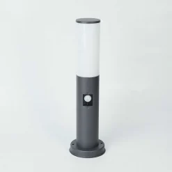 Borne Lumineuse Caserta Anthracite, 1 Lumiere, Detecteur De Mouvement