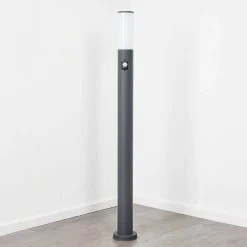 Borne Lumineuse Caserta Anthracite, 1 Lumiere, Detecteur De Mouvement
