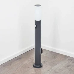 Borne Lumineuse Caserta Anthracite, 1 Lumiere, Detecteur De Mouvement