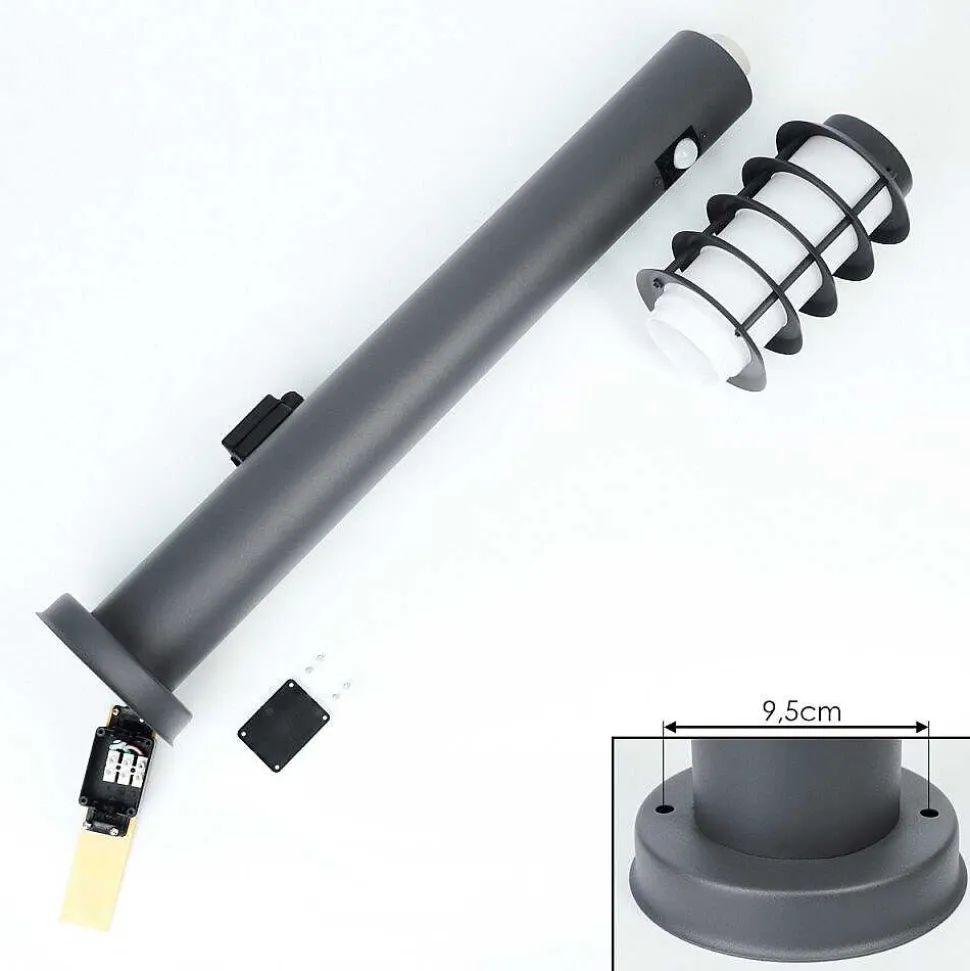 Borne Lumineuse Caserta Anthracite, 1 Lumiere, Detecteur De Mouvement