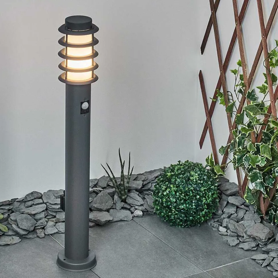 Borne Lumineuse Caserta Anthracite, 1 Lumiere, Detecteur De Mouvement