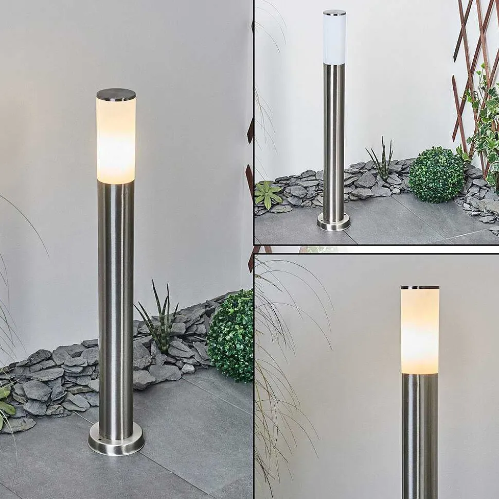 Borne Lumineuse Caserta Nickel Mat, Blanc, 1 Lumiere