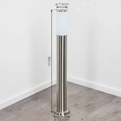 Borne Lumineuse Caserta Nickel Mat, Blanc, 1 Lumiere