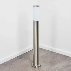 Borne Lumineuse Caserta Nickel Mat, Blanc, 1 Lumiere
