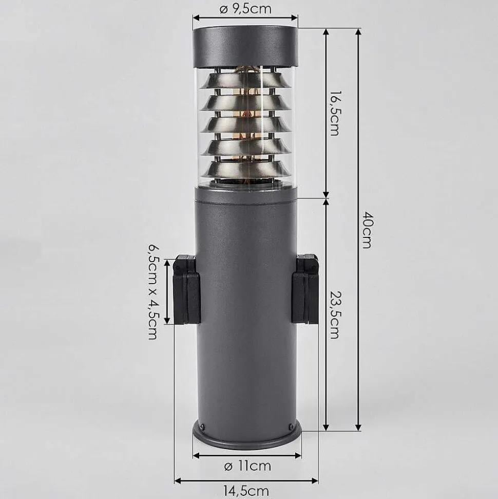 Borne Lumineuse Dakar Anthracite, 1 Lumiere