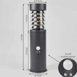 Borne Lumineuse Dakar Anthracite, 1 Lumiere, Detecteur De Mouvement