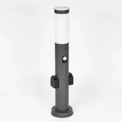 Borne Lumineuse Gaborone Anthracite, 1 Lumiere, Detecteur De Mouvement