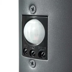 Borne Lumineuse Gaborone Anthracite, 1 Lumiere, Detecteur De Mouvement