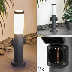 Borne Lumineuse Gaborone Anthracite, 1 Lumiere