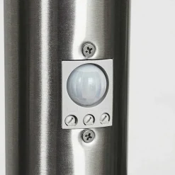 Borne Lumineuse Gaborone Led Nickel Mat, 1 Lumiere, Detecteur De Mouvement