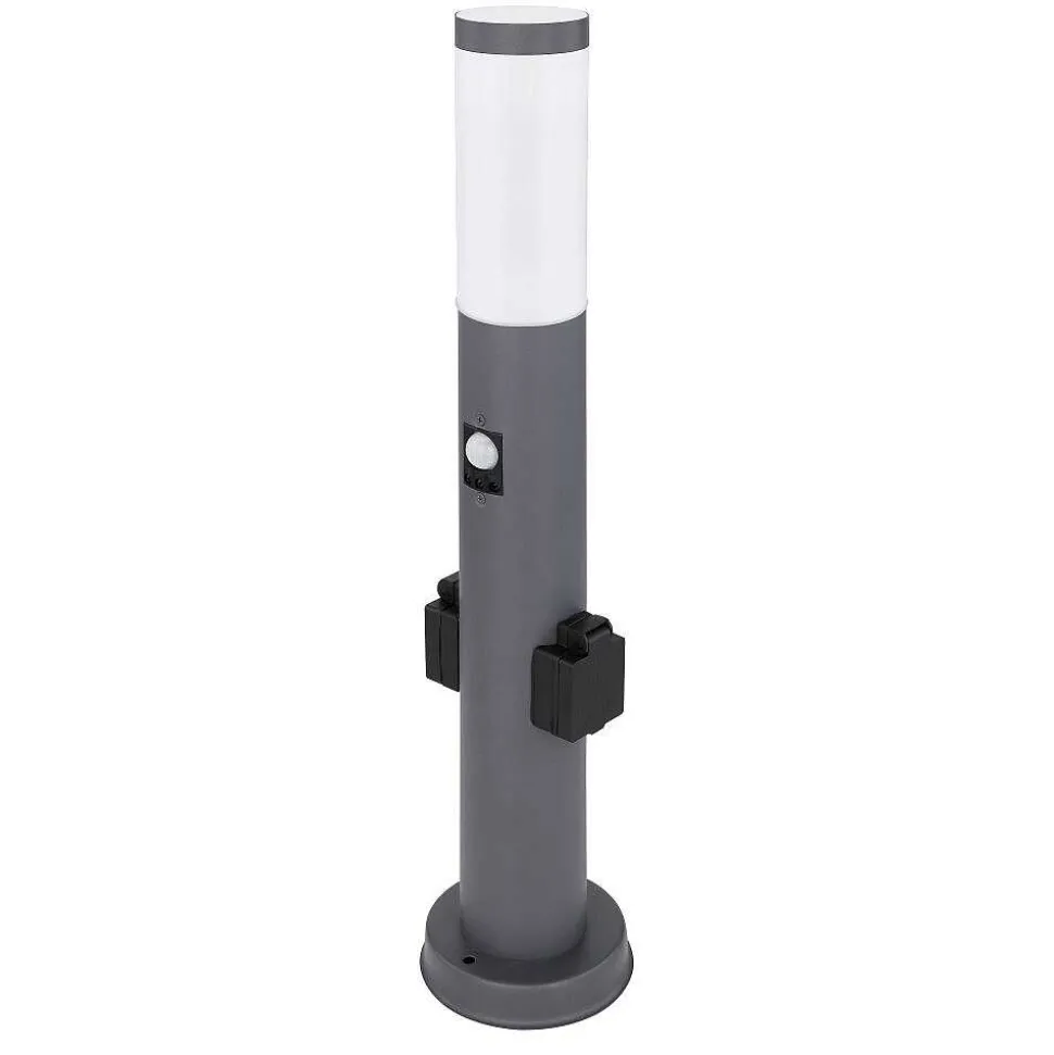Borne Lumineuse Globo Boston Anthracite, 1 Lumiere, Detecteur De Mouvement